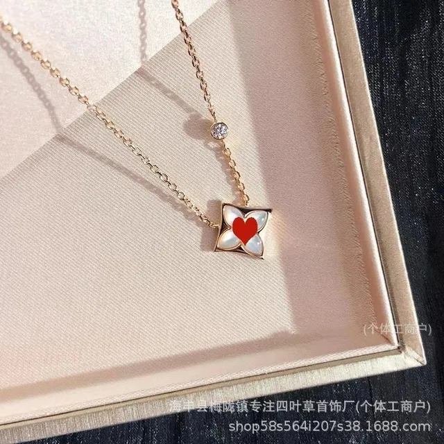 单花菱形项链-白贝母