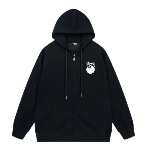 Stüssy Zip-Up Hoodie 8 Ball Logo