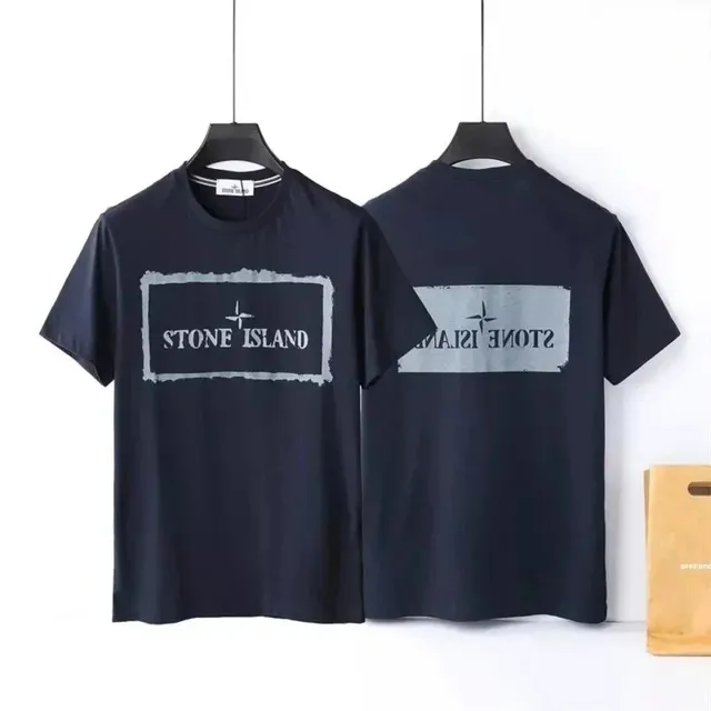 Stone Island Logo T-Shirt Box Logo Print