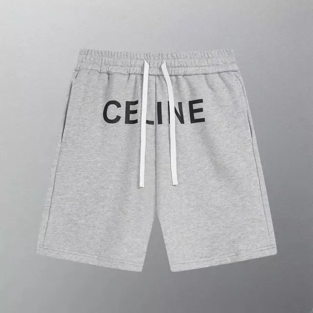 Celine Logo Shorts Heather Grey
