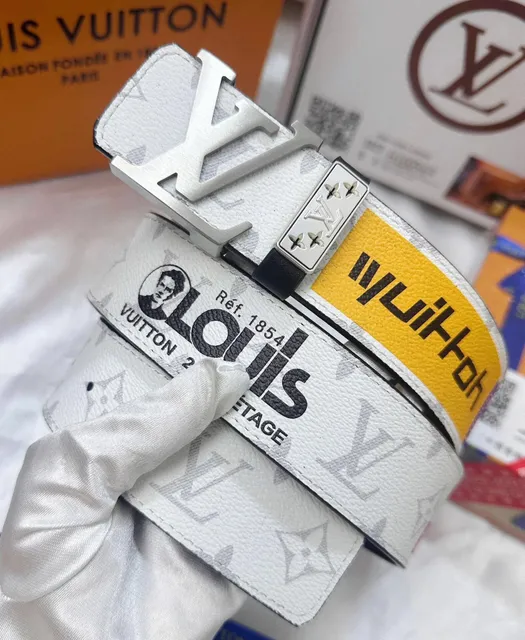 Louis Vuitton Reversible Belt Monogram Reverse with Yellow Stripe