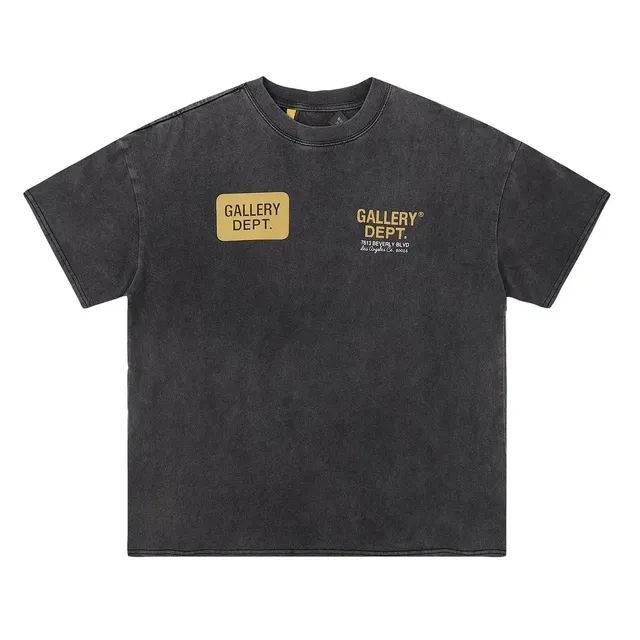 Gallery Dept. Logo Tee Washed Black with Gold Patch
