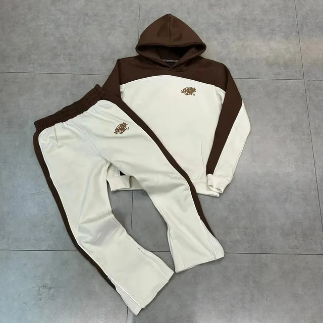 Mertra Hoodie and Joggers Set Two-Tone Embroidered