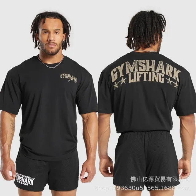 Gymshark Lifting Tee Black with Gold Logo