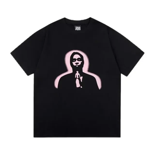 Graphic Tee Pink Hooded Figure Print