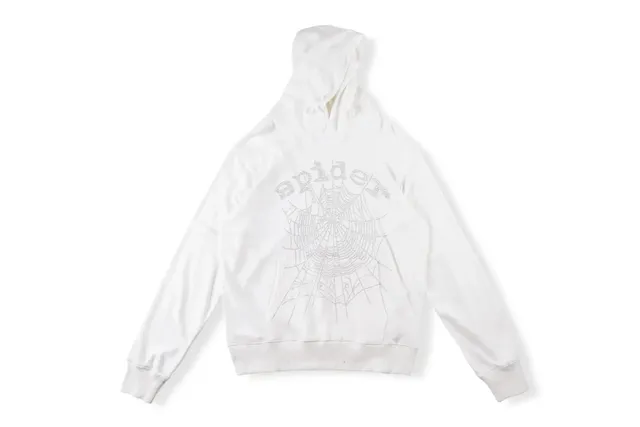 Sp5der Hoodie Spider Web Rhinestone
