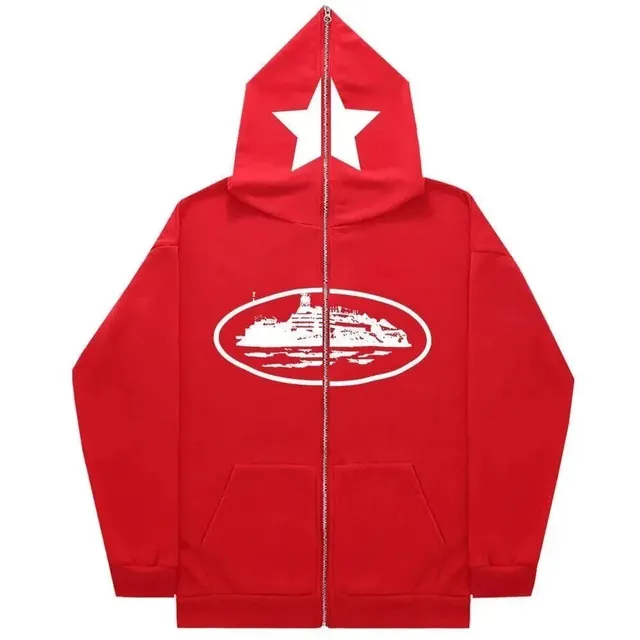 Corteiz Zip-Up Hoodie Star & Ship Graphic