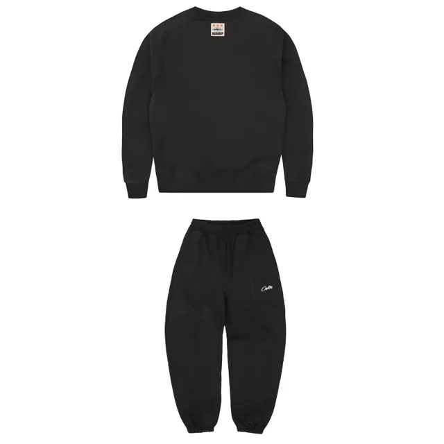 Corteiz Sweatshirt and Joggers Set Black