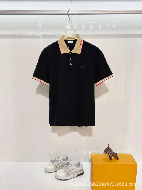 Burberry Polo Shirt Contrast Collar and Cuff Trim