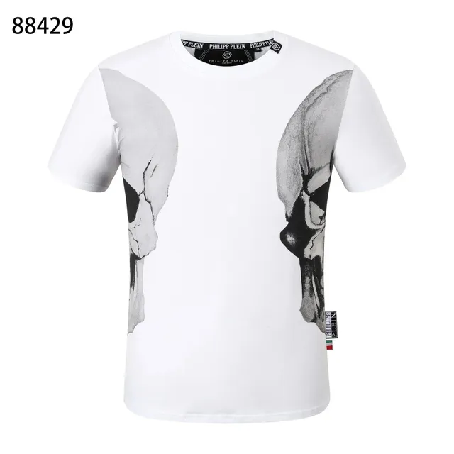 Philipp Plein Skull Print T-Shirt Dual Skull Graphic