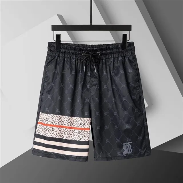 Burberry Monogram Print Shorts Icon Stripe Panel