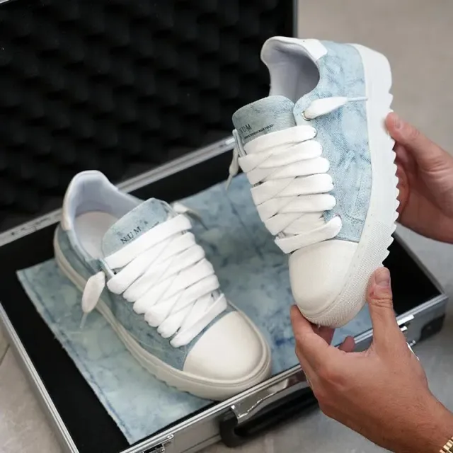 Numeris Atelier Low Top Sneaker Acid Wash Denim