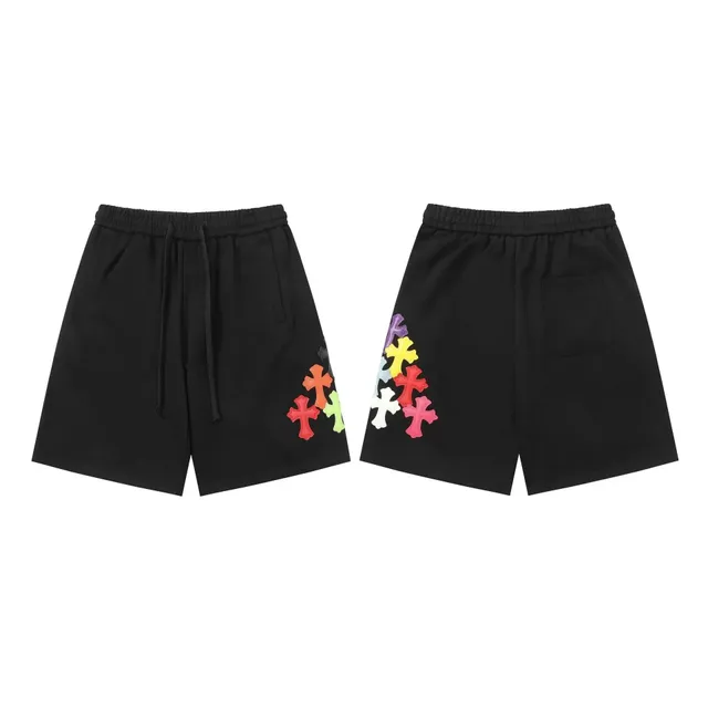 Chrome Hearts Cross-Embroidered Shorts Multi-Color Cross Patch