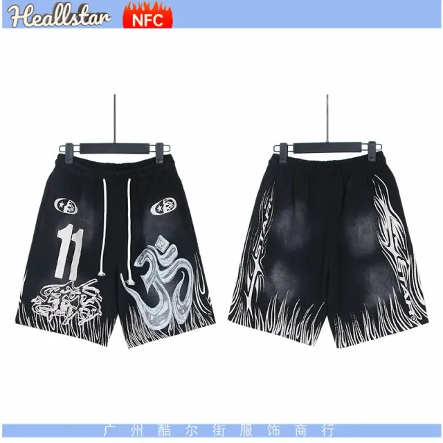 Hellstar Graphic Shorts Om Symbol Print