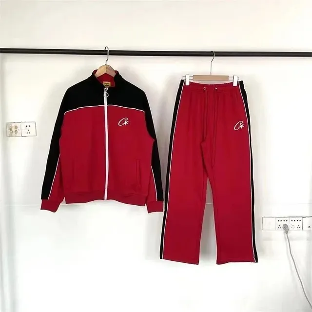 Corteiz Track Suit C-star Logo Red/Black