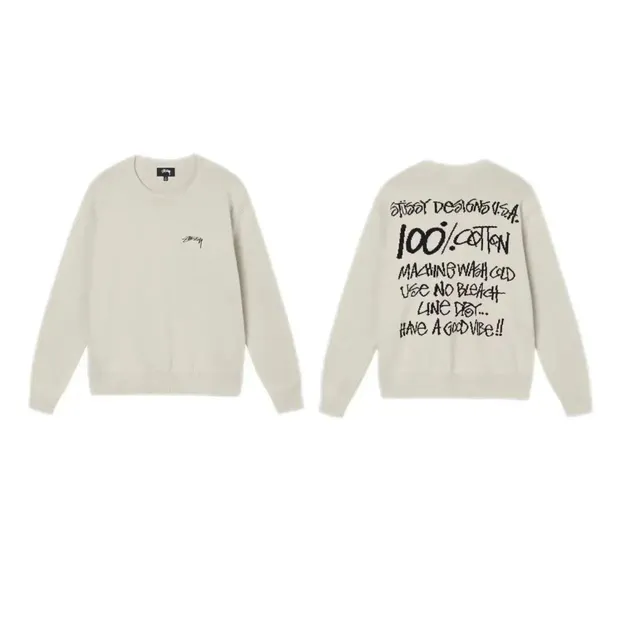 Stüssy Crewneck Sweater 100% Cotton Print