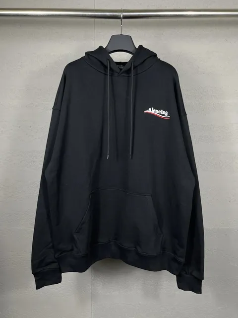 Balenciaga Logo Hoodie Black