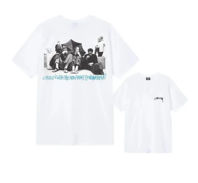 Stüssy Graphic T-Shirt Chillin With The New Boat Generation