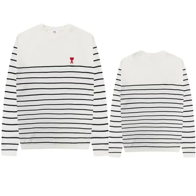 Amiri Striped Knit Sweater Heart Logo