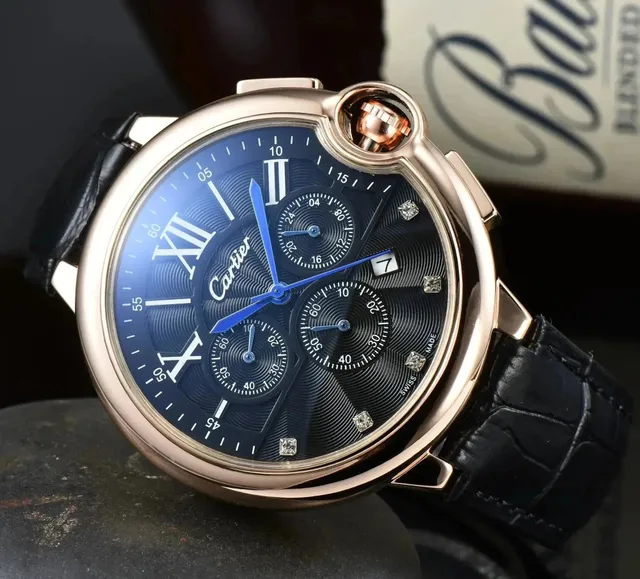 Cartier Santos Chronograph Blue Dial with Diamonds