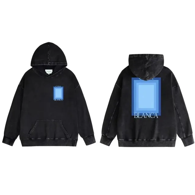 Casablanca Hooded Sweatshirt Blue Frame Logo