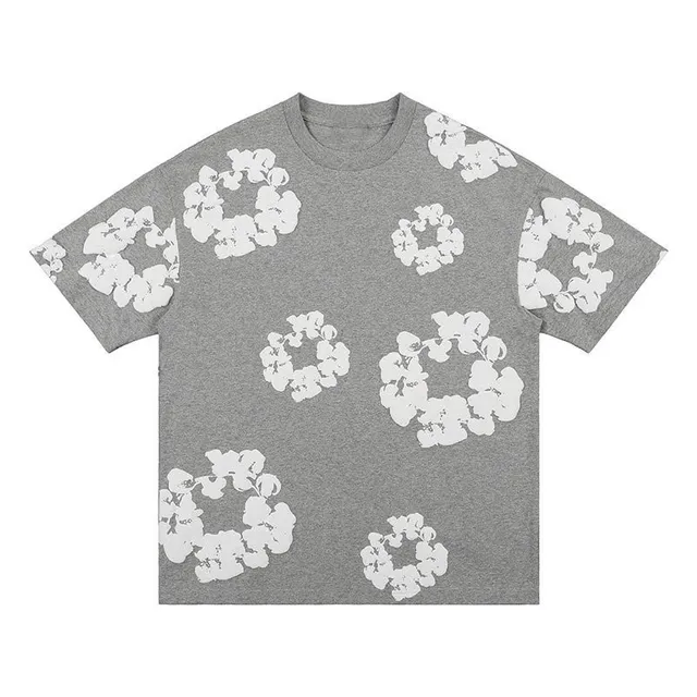 Balenciaga Floral Print T-Shirt Wreath Pattern