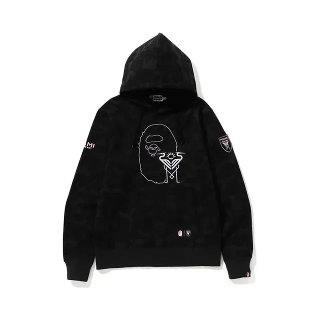 BAPE × Corteiz Shark Hoodie Black Camo