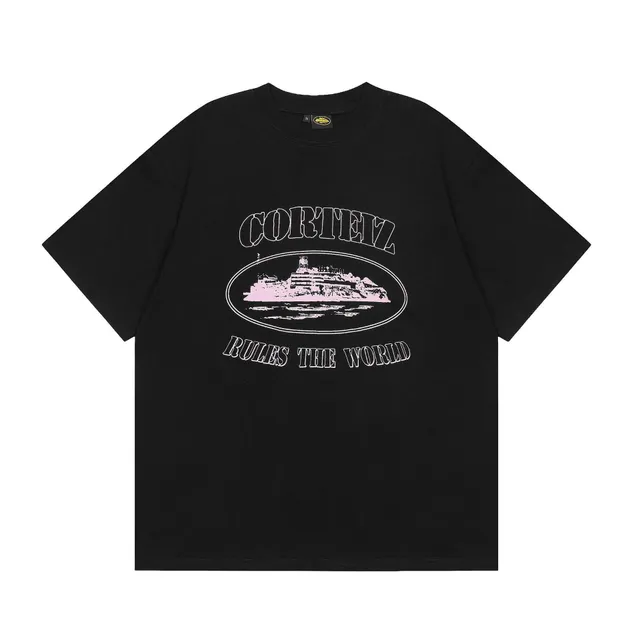 Corteiz Rules The World Tee Pink Graphic