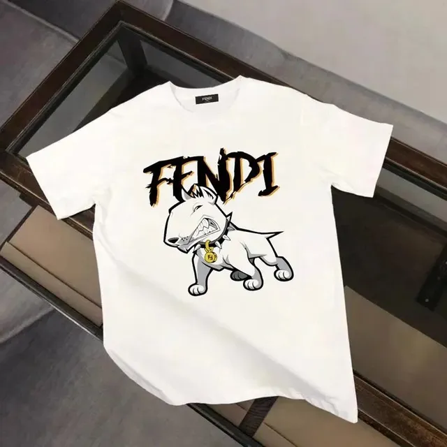 Fendi Graphic T-Shirt Bulldog Print