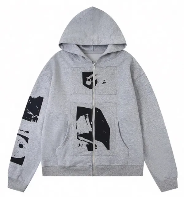 Gallery Dept. Zip-Up Hoodie Graphic Print