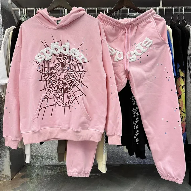 Sp5der Spiderweb Hoodie and Joggers Set Spider Logo Embroidered