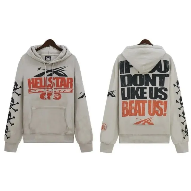 Hellstar × Reebok Hooded Sweatshirt Skull Print Graphic