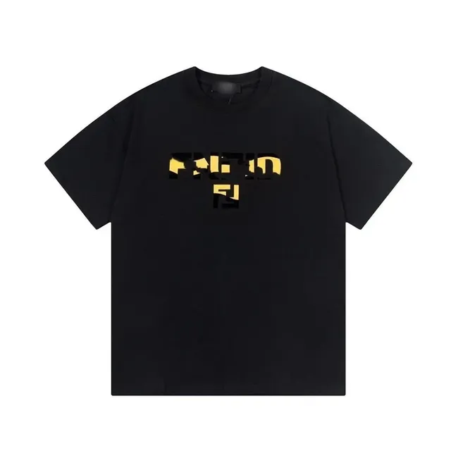 Fendi Logo T-Shirt Black with Yellow FF Print