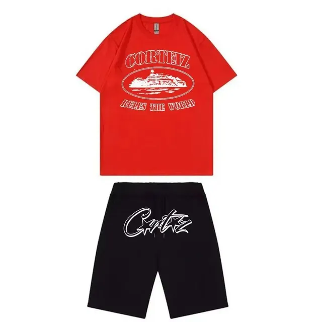 T-Shirt and Shorts Set Corteiz Logo Print
