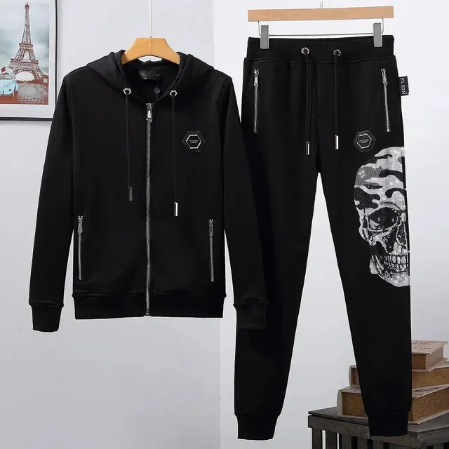 Philipp Plein Skull Logo Tracksuit Crystal Skull