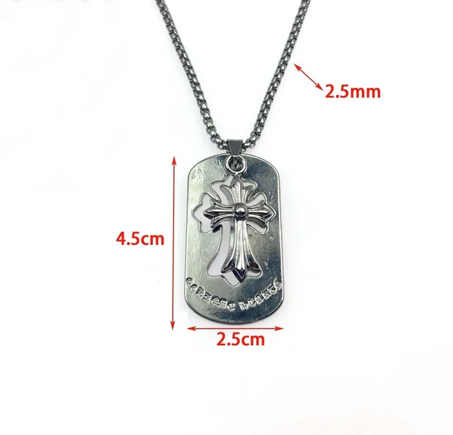 Chrome Hearts Dog Tag Pendant Cross Logo