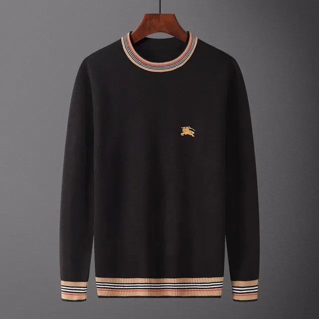 Burberry Knit Sweater Icon Stripe Trim