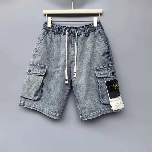 Stone Island Cargo Shorts Washed Denim