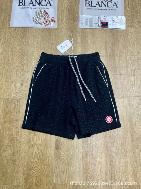 Casablanca Corduroy Shorts Diamond Texture with White Stripe