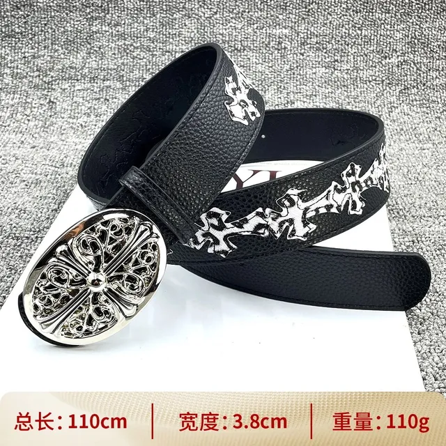 Chrome Hearts Cross Belt Ornate Silver Buckle