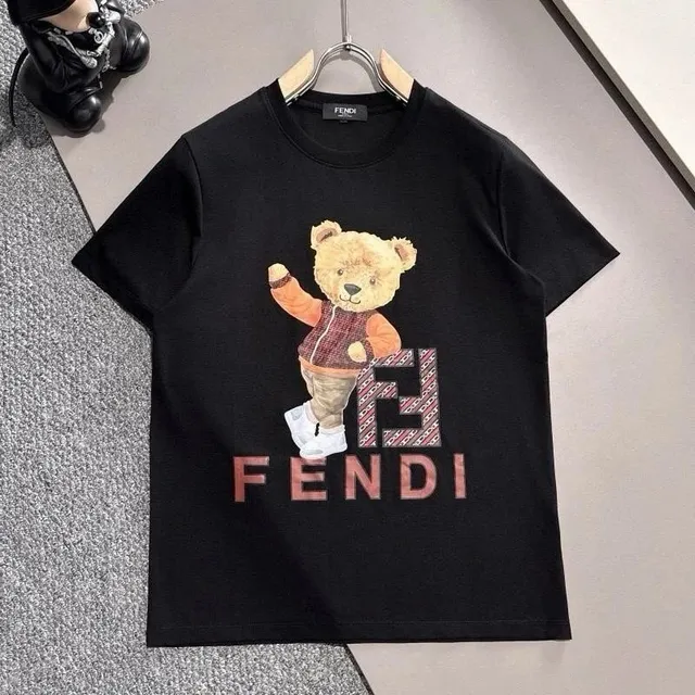 Fendi Teddy Bear Graphic Tee FF Logo Bear Print