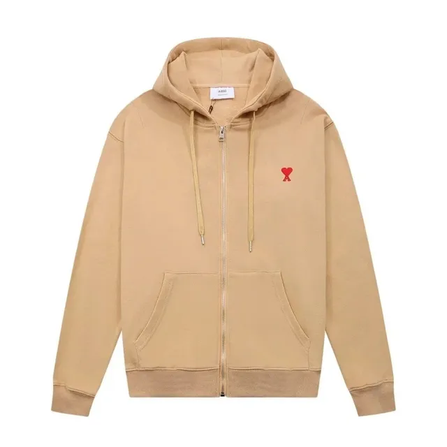 AMI Paris Zip-Up Hoodie Heart Logo