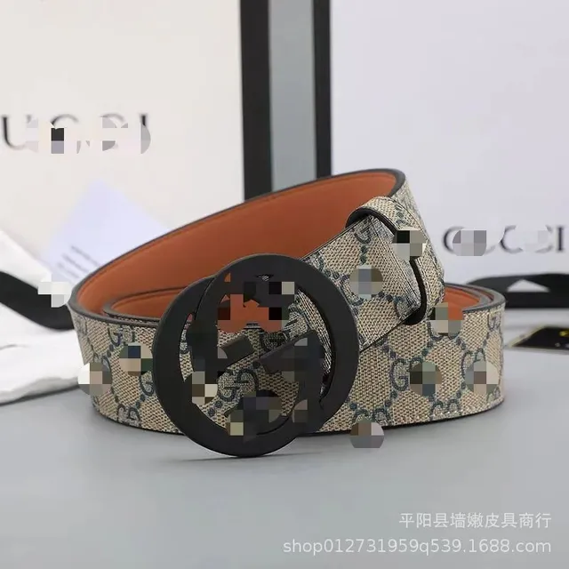 布纹杏色GG黑扣
