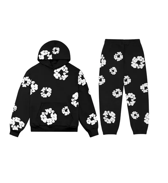 Off-White Floral Hoodie and Joggers Set All-Over Floral Print