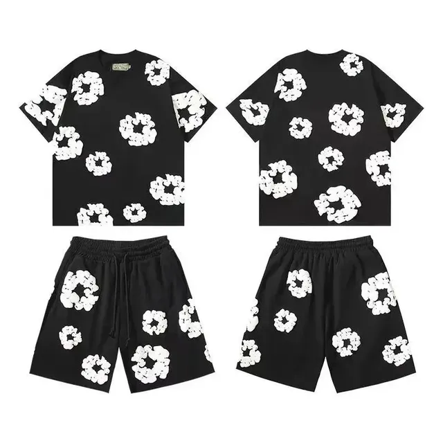 Denim Tears Scrunchie Print Set Black with White Scrunchie Pattern