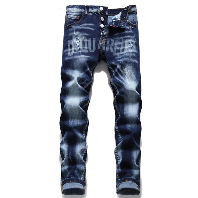 Dsquared2 Distressed Jeans Logo Print