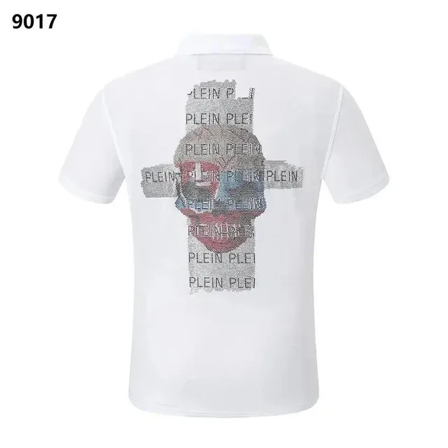 Philippe Model Polo Shirt Crystal Skull Print