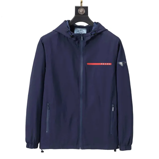 Prada Windbreaker Jacket Red Logo Tape