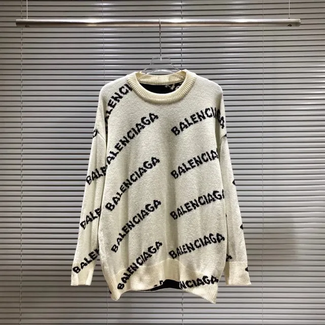 Balenciaga Logo Knit Sweater All-Over Logo
