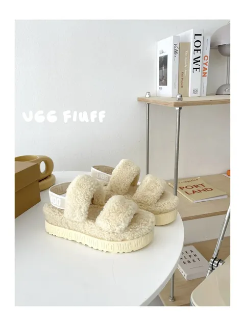 UGG Fluff Slide Shearling Platform